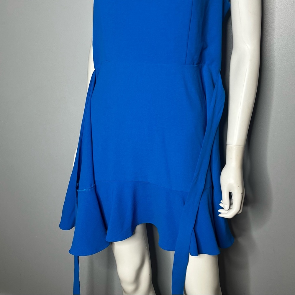 Lola Grace Blue Wrap Mini Dress Sleeveless Adjustable Spaghetti Strap Size L - Picture 3 of 7